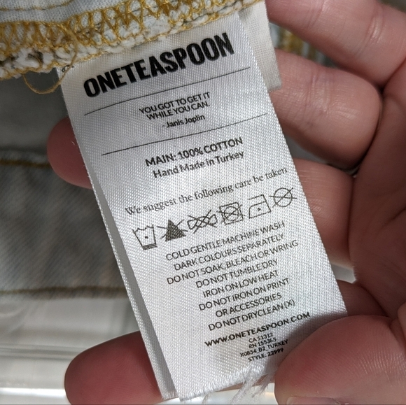 One Teaspoon Brando 2020 Button Fly Lightly Distressed Light Denim Mini Skirt - Picture 8 of 8